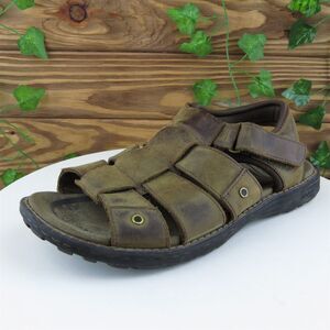 Abeo Sz 10 Fisherman Sandals Brown Leather‎ Men Hook & Loop